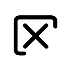 Obraz premium Vector art of black square with a thick black cross inside, indicating cancellation or an error, isolated on white background