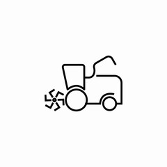 combine harvester farm icon sign vector