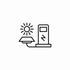 solar charging station icon sign vector