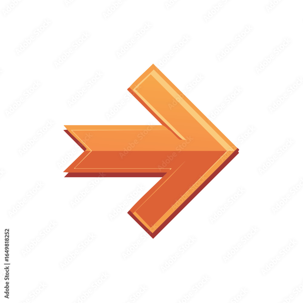 Poster 3d orange arrow directional indicator graphic element for navigation and presentation