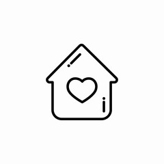 Obraz premium house heart icon sign vector