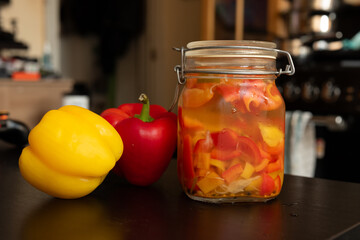 jar with vegetables for healthy life
