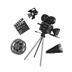 3D movie elements flying around