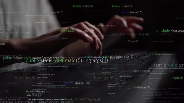A captivating close-up image of hands typing on a keyboard, surrounded by flowing lines of code and programming syntax, showcasing the essence of technology and innovation. Xenic