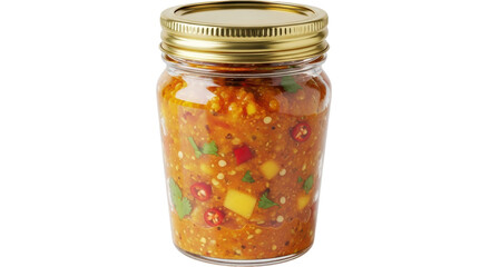 Isolated Mango Salsa in Jar