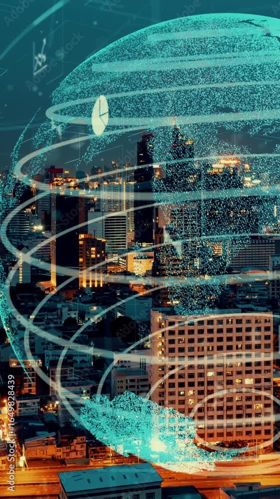 Poster global connection and the internet network alteration in smart city . concept of future wireless dig