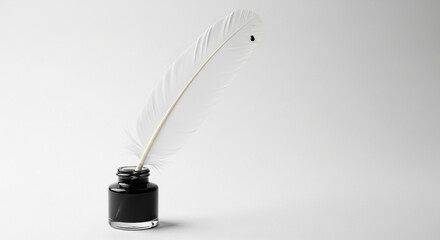quill pen and inkwell