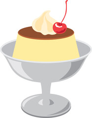 レトロなプリンのイラスト