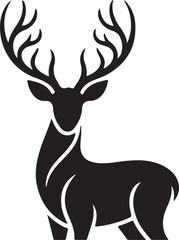 Deer with antlers silhouette vector illustration design