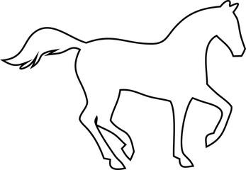 Outline horse icon vector, perfect for ranch logos, farm animal graphics, and western-themed designs.
