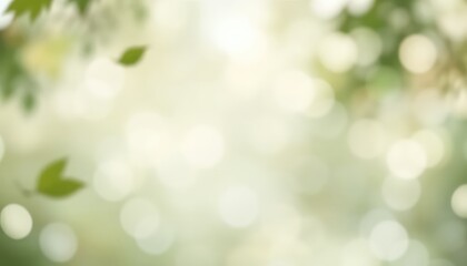 Soft sunlight filters through green leaves, creating a dreamy, serene, and ethereal bokeh background.