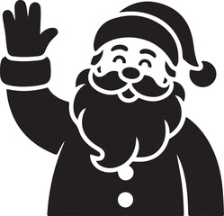 Santa waving hand silhouette vector illustration design