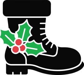 Santa's boots silhouette vector illustration design