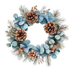 Fototapeta premium PNG Wreath illustration eucalyptus botanical.