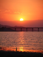 sunset over the sea
