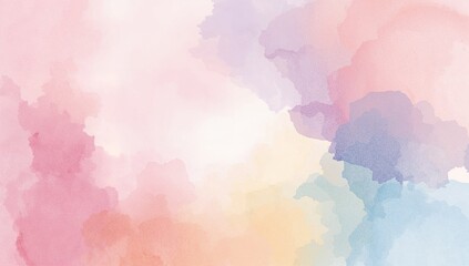 Obraz premium pastel watercolor background, dreamy abstract art, soft color blend, watercolor pastel tones, light artistic backdrop, airy watercolor wash, smooth pastel gradient, ethereal watercolor design