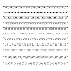 Flag Hanging on Rope Icon Set Vector Design.