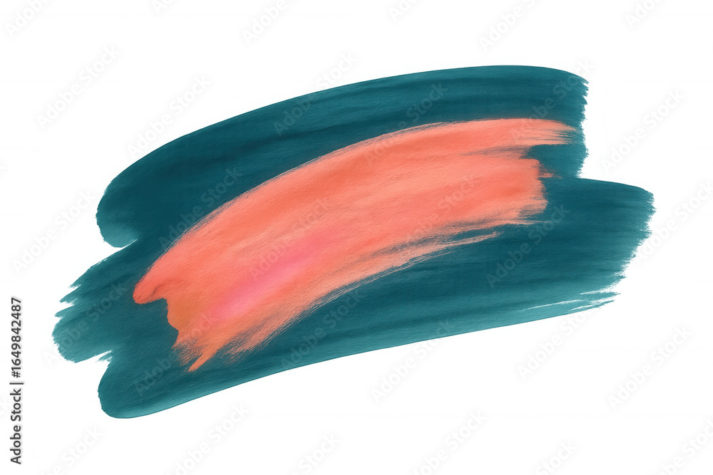 Poster teal and orange brushstrokes blending dynamically, creating vibrant abstract painting texture with t