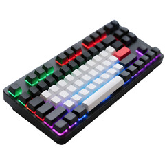 3d minimal RGB keyboard icon in white transparent png background cutout
