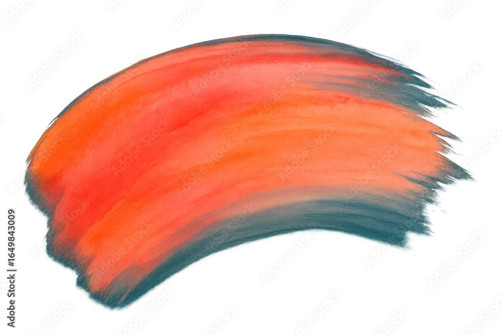 Poster vivid orange and teal brushwork creating dynamic abstract texture with transparent backdrop, offerin