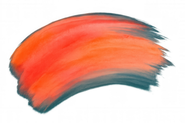 Vivid orange and teal brushwork creating dynamic abstract texture with transparent backdrop, offering graphic design flexibility