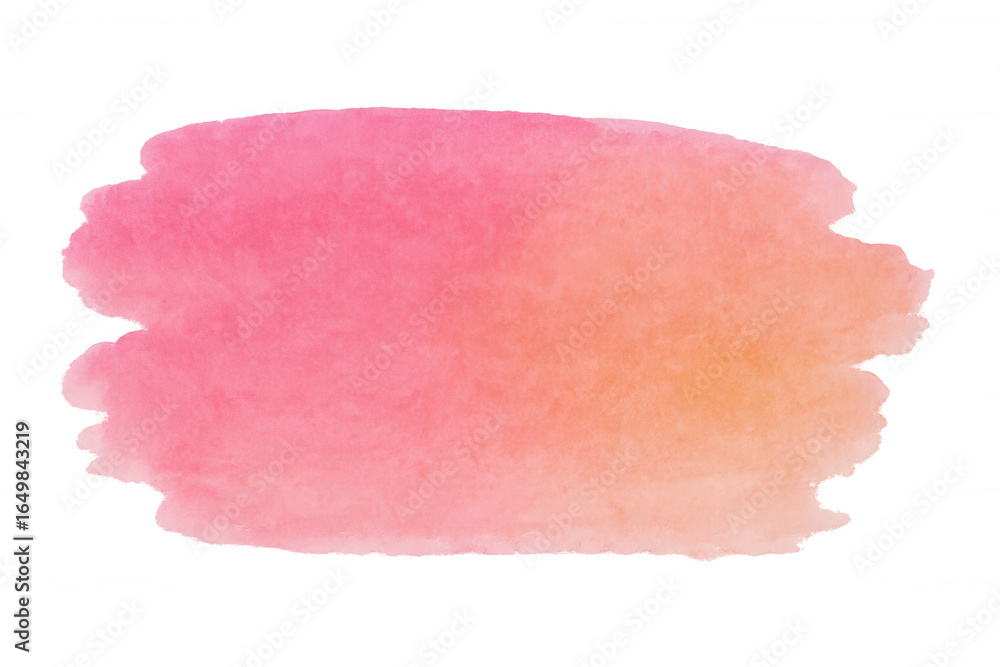 Poster pink and orange watercolor gradient creating a vibrant and textured artistic effect on a transparent
