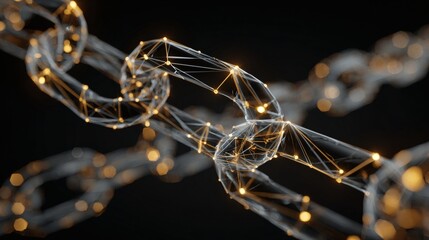 Colorful concept art of chains symbolizing a blockchain network connecting digital currencies