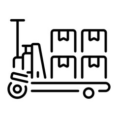 An outline style icon depicting pallet jack