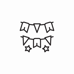 festive bunting icon sign vector