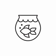 goldfish bowl icon sign vector