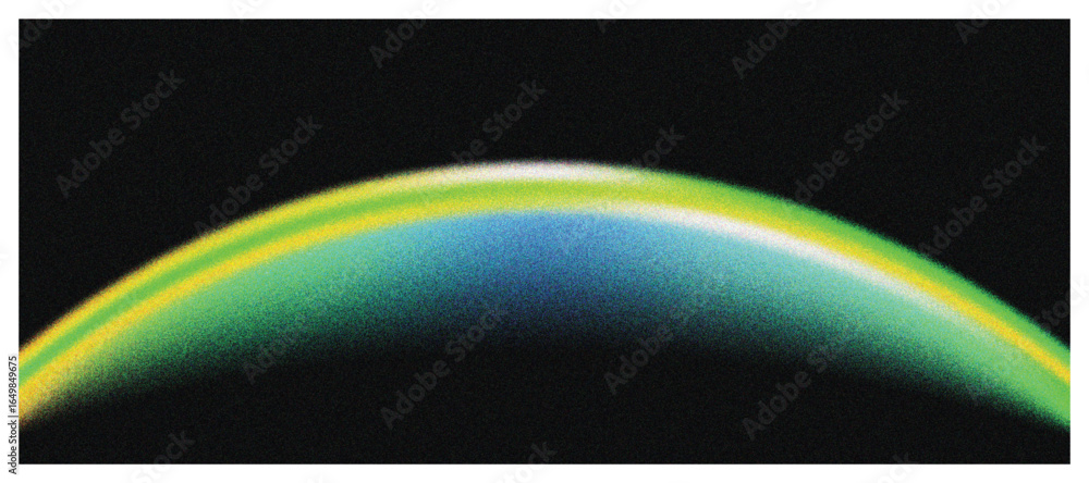 Poster luminous colorful arc with gradient effect on dark background, spectrum of light, vibrant colors and