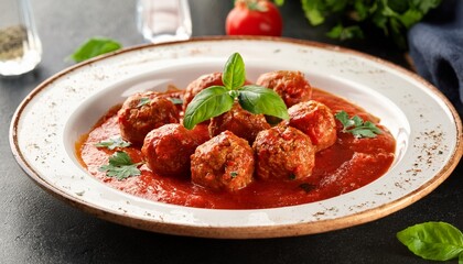 delicious meatballs in tomato sauce