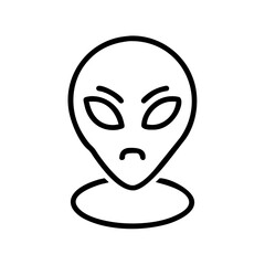 Alien character illustration with an angry expression on a white background  