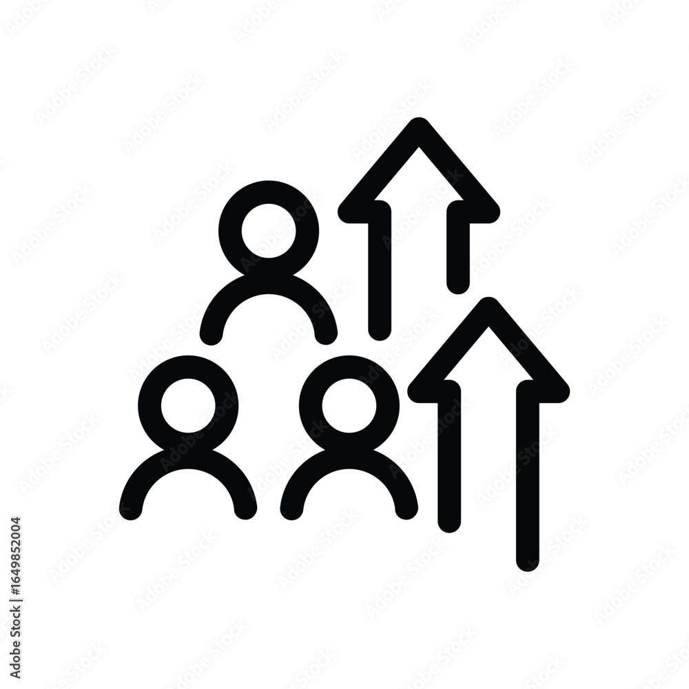Poster team improvement outline icon vector design good for web or mobile app