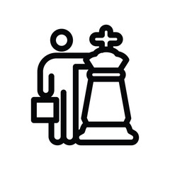 strategy outline icon vector design good for web or mobile app
