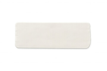 Blank white rectangular label with softened edges, offering clean copyspace on transparent backdrop
