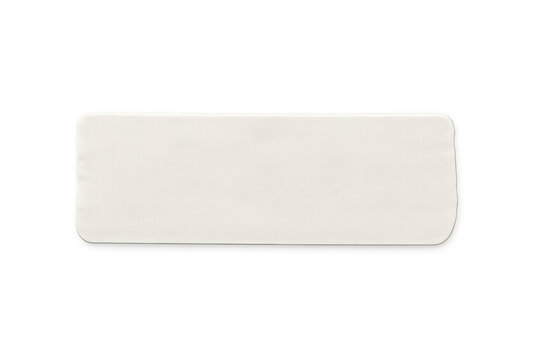 Blank white rectangular label with softened edges, offering clean copyspace on transparent backdrop