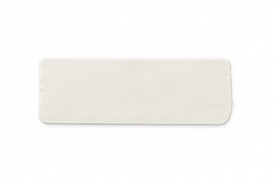 Blank white rectangular label with softened edges, offering clean copyspace on transparent backdrop - Powered by Adobe