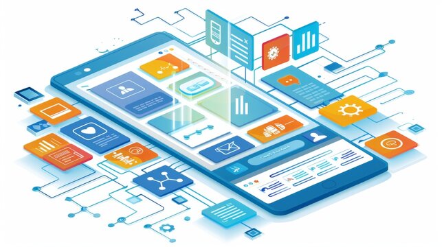 Ui ux mockup illustrating application layout, structure, and user experience design elements