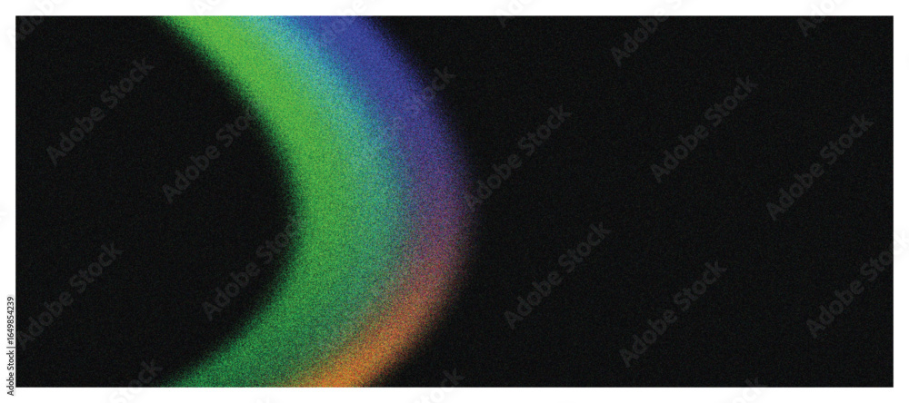 Poster colorful spectrum light trails with noise on black background, abstract design element for technolog