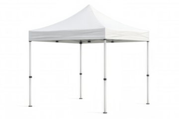 Promotional outdoor mobile canopy tent isolated on transparent background, perfect for events and exhibitions