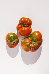 Heirloom Tomatoes on White Background