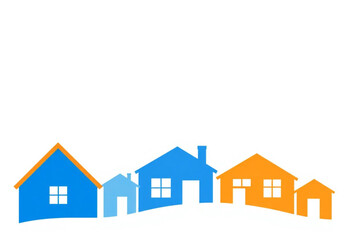 Casas em fileira. Conceito de imóveis, propriedade.