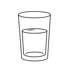 Zero waste, Glass tumbler illustration in a minimalistic style on transparent background