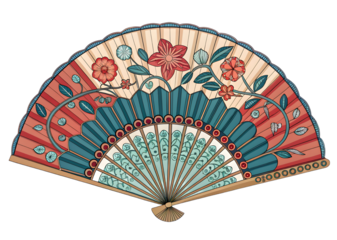 Traditional chinese fan on white background 