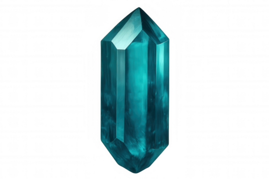 Glowing teal crystal radiating enchanting light against a transparent background, ideal for enhancing fantasy or sci-fi themed projects