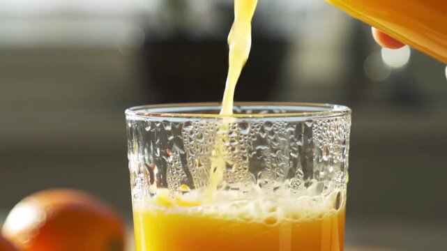 pouring orange juice