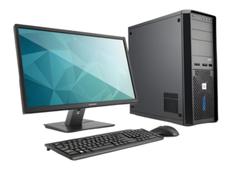 Computer monitor with computer mouse