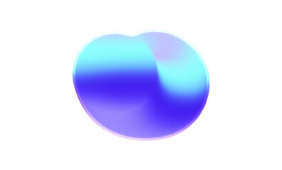 abstract gradient rounded shape, transparent background