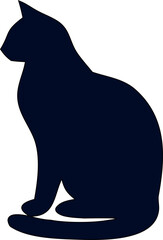 Vector illustration of cat silhouette, ideal for logos, prints, and feline-themed artwork.